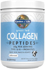 Load image into Gallery viewer, Garden of Life Grass Fed Collagen Peptides Powder Unflavored Collagen Powder for Women Men Hair Skin Nails Joints, Hydrolyzed Collagen Protein Supplements, Collagen for Women &amp; Men, 28 Servings