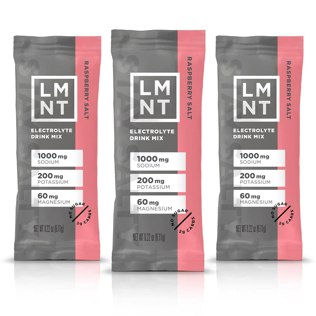 LMNT Zero Sugar Electrolytes - Raspberry Salt | Drink Mix | 30-Count