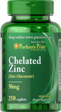 Load image into Gallery viewer, Puritan&#39;s Pride Zinc 50 Mg to Support Immune Health Tablets, 250 Count