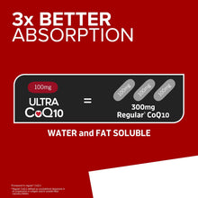 Load image into Gallery viewer, Qunol Ultra CoQ10 100mg, 3x Better Absorption, Patented Water and Fat Soluble Natural Supplement Form of Coenzyme Q10, Antioxidant for Heart Health, 120 Count Softgels
