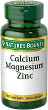 Load image into Gallery viewer, Calcium Magnesium &amp; Zinc by Nature&#39;s Bounty, Immune Support and Supporting Bone Health, 100 Caplets