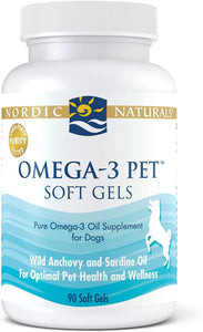 Nordic Naturals Omega-3 Pet, Unflavored - 330 mg Omega-3 Per Soft Gel - Fish Oil for Dogs with EPA & DHA - Promotes Heart, Skin, Coat, Joint, & Immune Health