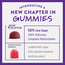 Load image into Gallery viewer, New Chapter Kids Multivitamin Gummies - 50% Less Sugar, Kids Gummy Vitamins with Vitamins C, D3 &amp; Zinc, Non-GMO, Gluten Free, Berry-Citrus, 60ct