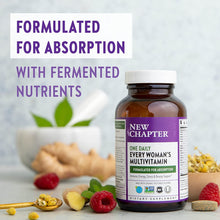 Load image into Gallery viewer, New Chapter Women’s Multivitamin + Immune, Energy &amp; Stress Support – Every Woman’s One Daily with Fermented Probiotics &amp; Whole Foods + Vitamin D3 + Biotin + Organic Non-GMO ingredients- 72 ct
