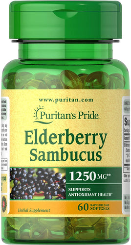 Elderberry Sambucus 1250mg, Supports antioxidant Health, 60ct by Puritan's Pride