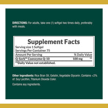 Load image into Gallery viewer, CoQ10 by Nature&#39;s Bounty, Dietary Supplement, Supports Heart Health, 100mg, 75 Softgels