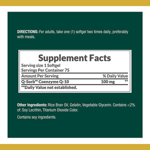 CoQ10 by Nature's Bounty, Dietary Supplement, Supports Heart Health, 100mg, 75 Softgels