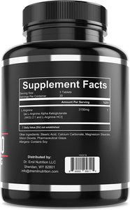 Dr. Emil - L Arginine (3150mg) Highest Capsule Dose - Nitric Oxide Supplement for Muscle Growth, Vascularity, Endurance and Heart Health (AAKG and HCL) - 90 Tablets