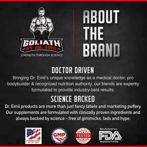 Dr. Emil - L Arginine (3150mg) Highest Capsule Dose - Nitric Oxide Supplement for Muscle Growth, Vascularity, Endurance and Heart Health (AAKG and HCL) - 90 Tablets