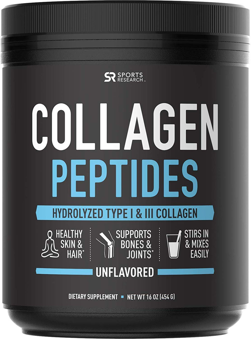 Collagen Peptides Powder (16oz) | Grass-Fed, Certified Paleo Friendly, Non-GMO and Gluten Free - Unflavored